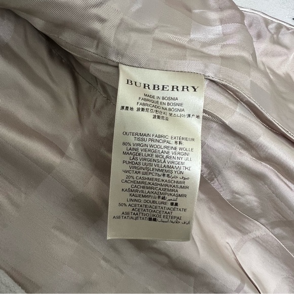 Burberry London Biege Wool & Cashmere Belted Coat, size 2 - Picture 5 of 6